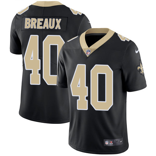 Nike Saints #40 Delvin Breaux Black Team Color Men's Stitched NFL Vapor Untouchable Limited Jersey